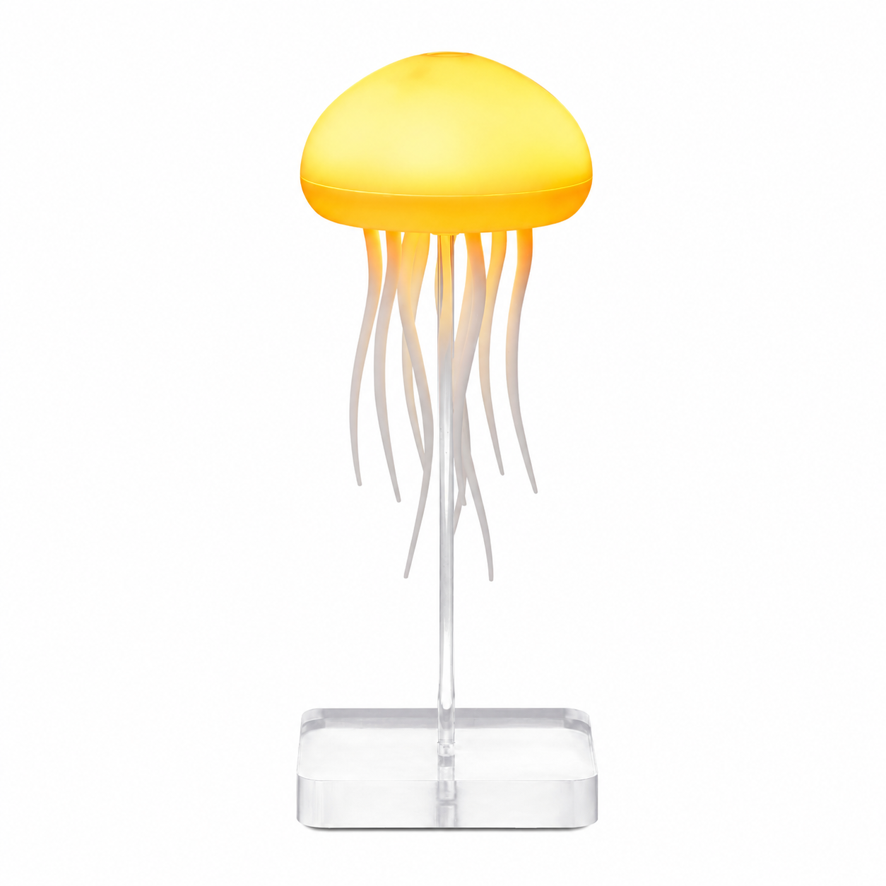Lámpara Medusa RGB con Base — Control por Voz, 5 Colores, Tentáculos Giratorios